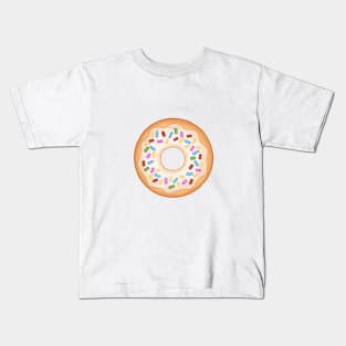 White Donut and Colorful Sprinkles Kids T-Shirt